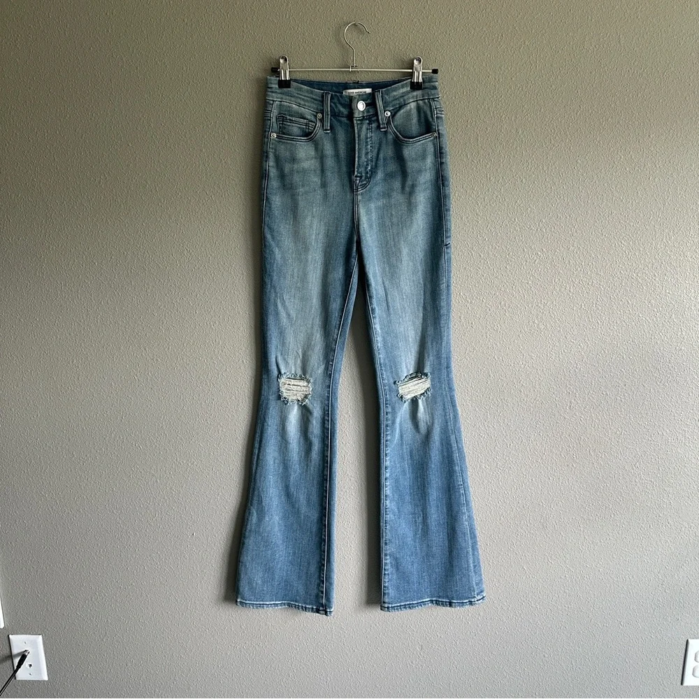 Good American Distressed Good Flare Jeans 0/25 - Picture 1 of 11